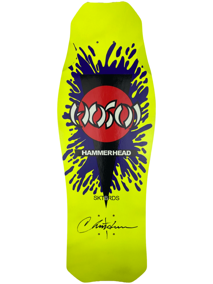 Hosoi Skateboards O.G. Hammerhead Splat Deck Signed– 10.5" X 31"