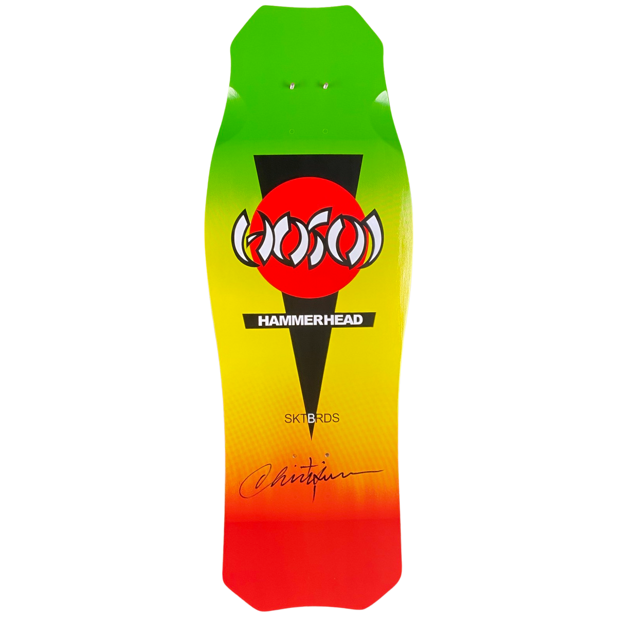 Hosoi Skateboards O.G. Hammerhead Rasta Deck Signed – 10.5