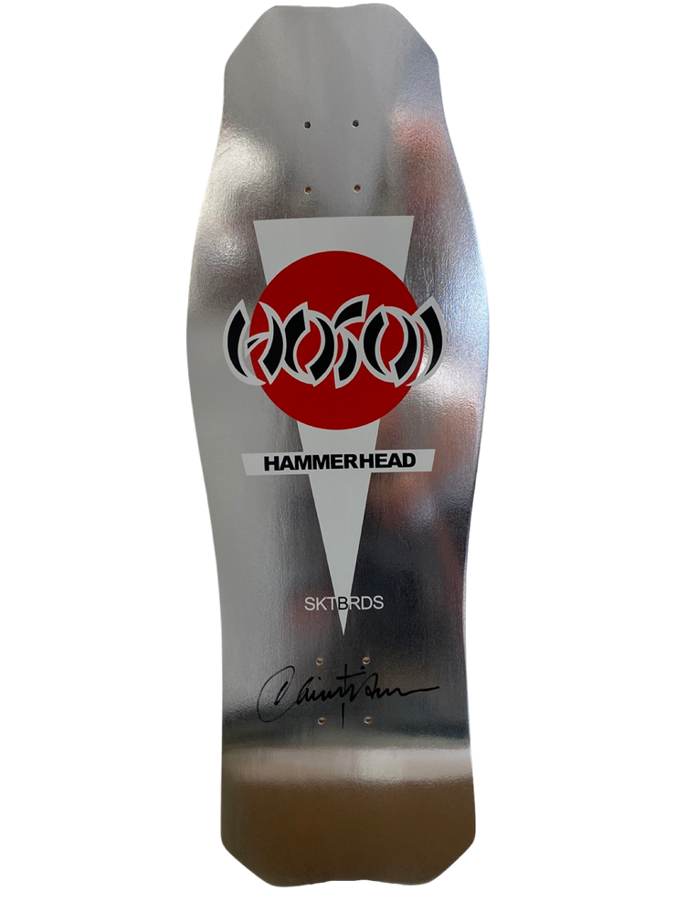 Hosoi Skateboards O.G. Hammerhead Silver Foil Deck Signed – 10.5"x31"