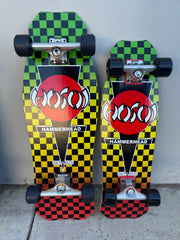Hosoi O.G. Hammerhead RASTA Checkerboard Complete Skateboard- 10.5"x31"