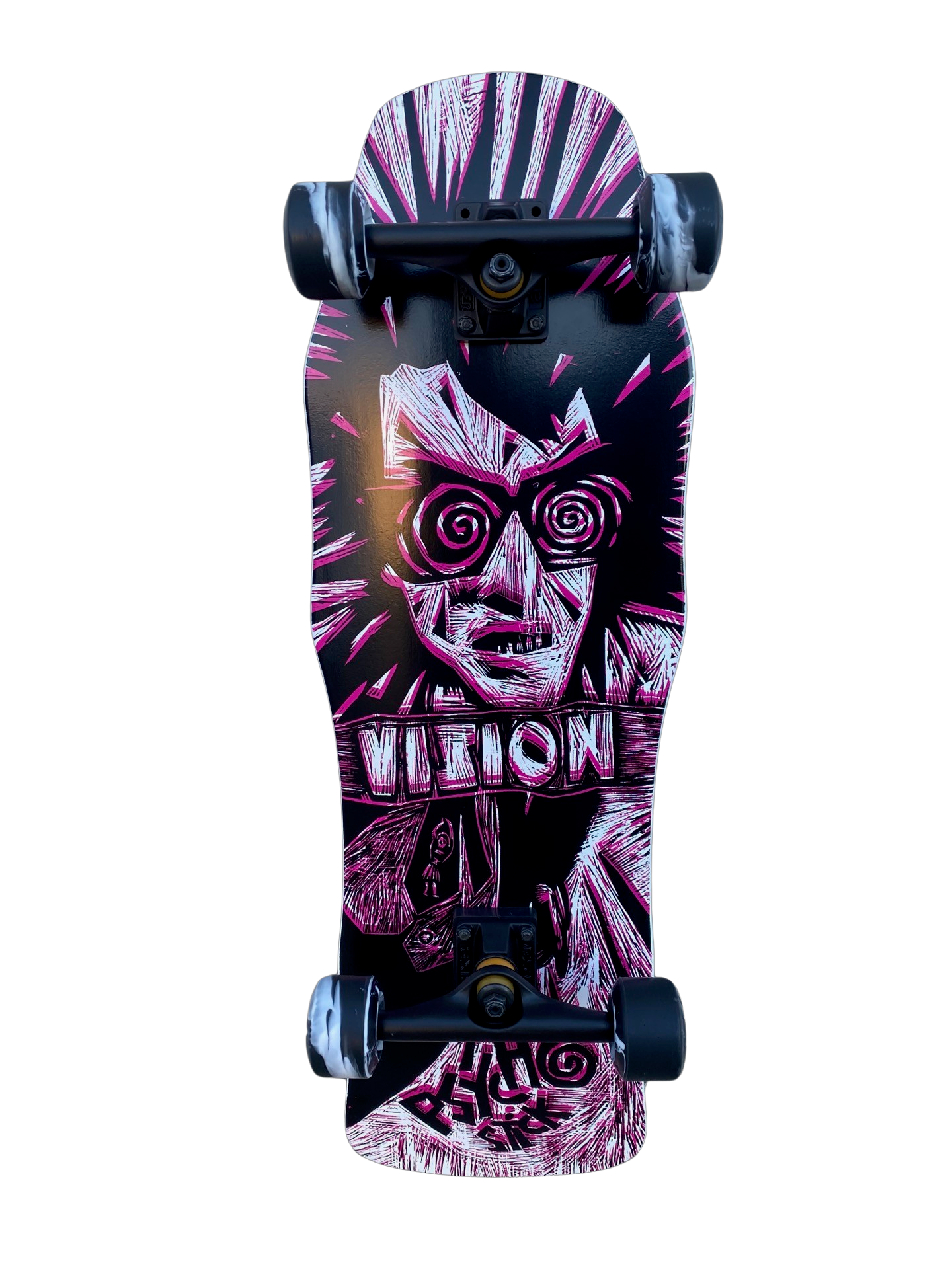 Vision Original Psycho Stick Complete Skateboard-Woodcut Art by