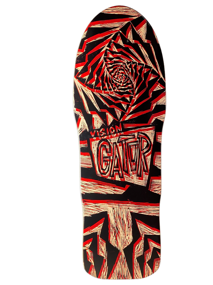 Vision Gator II Deck-Woodcut Art by Sean Starwars- 10.25"x29.75"