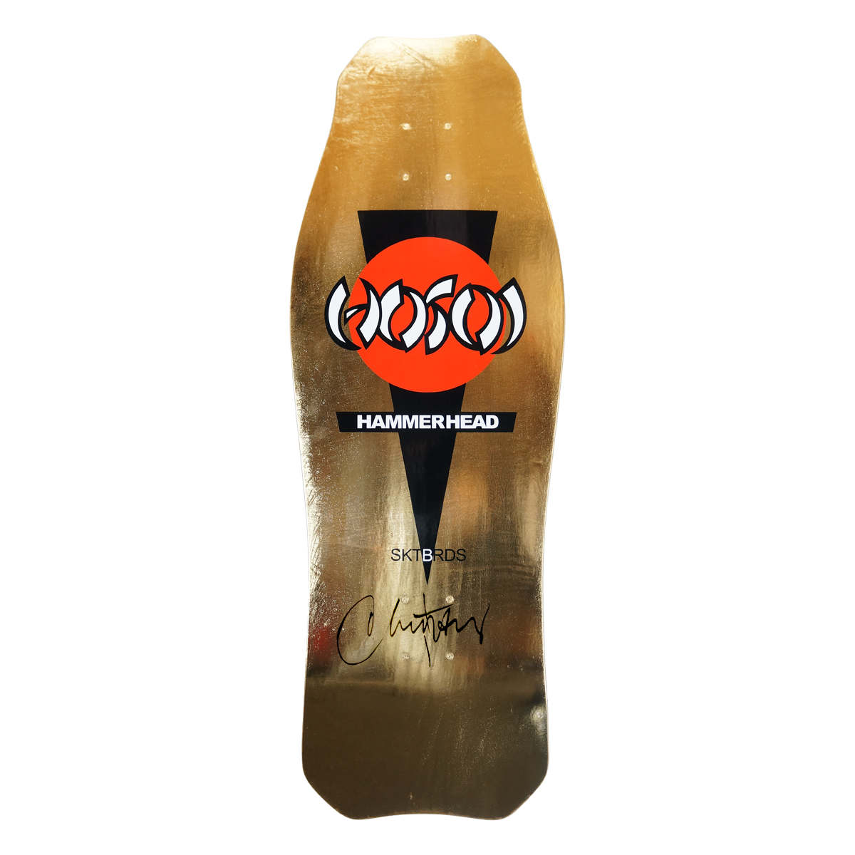 Hosoi Skateboards O.G. Hammerhead Gold Foil Deck Signed – 10.5