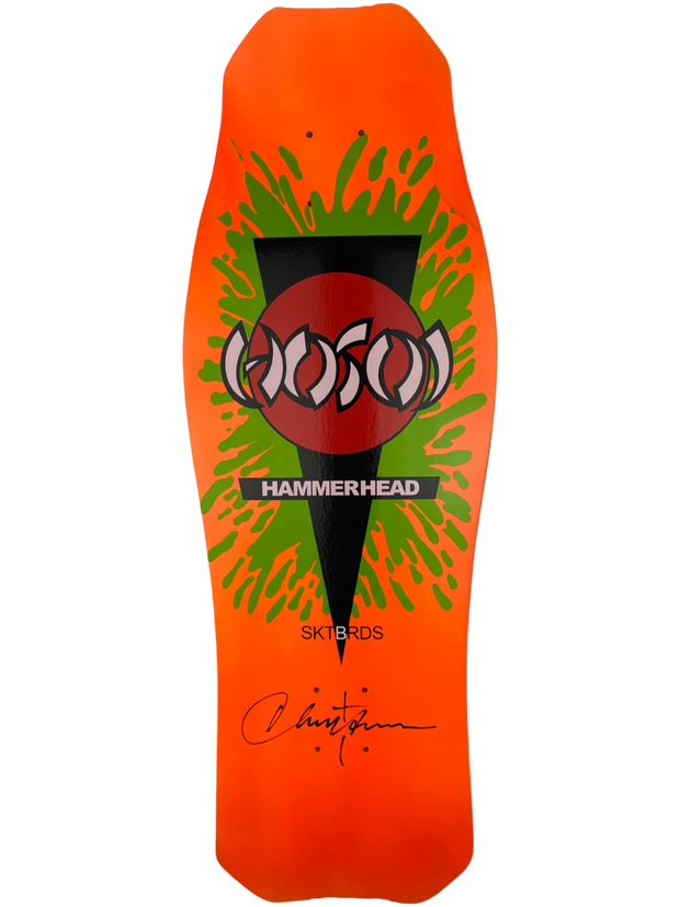 Hosoi Skateboards O.G. Hammerhead Splat Deck Signed– 10.5" X 31"