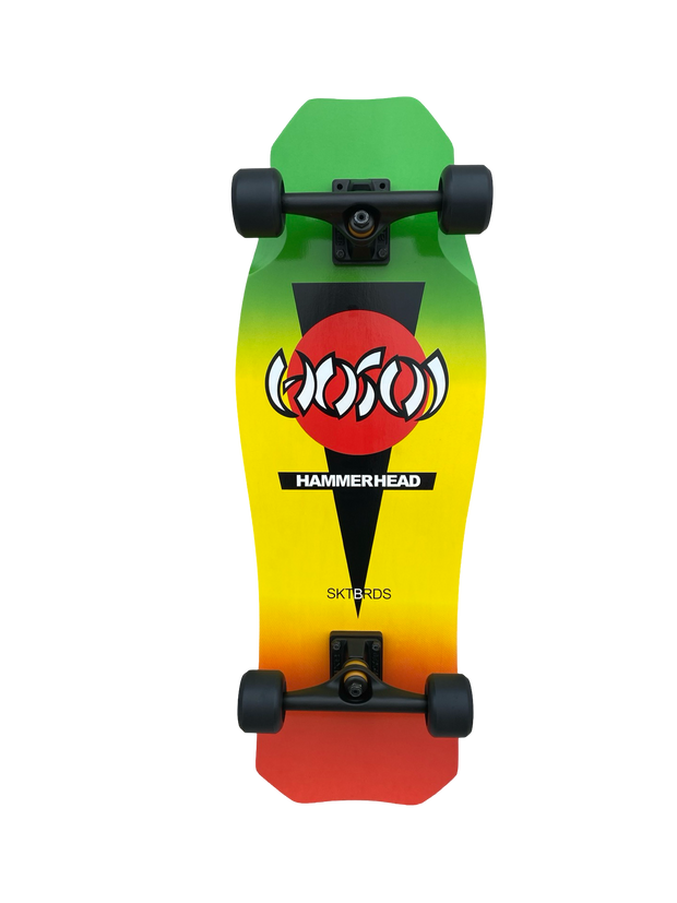 Hosoi O.G. Hammerhead RASTA Complete Skateboard- 10.5"x31"