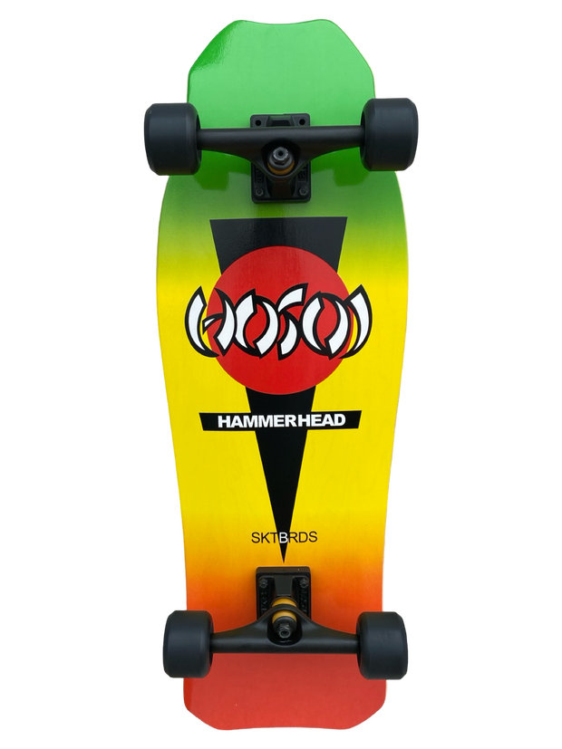 Hosoi Hammerhead Double Kick RASTA Complete Skateboard- 10.25"x31"