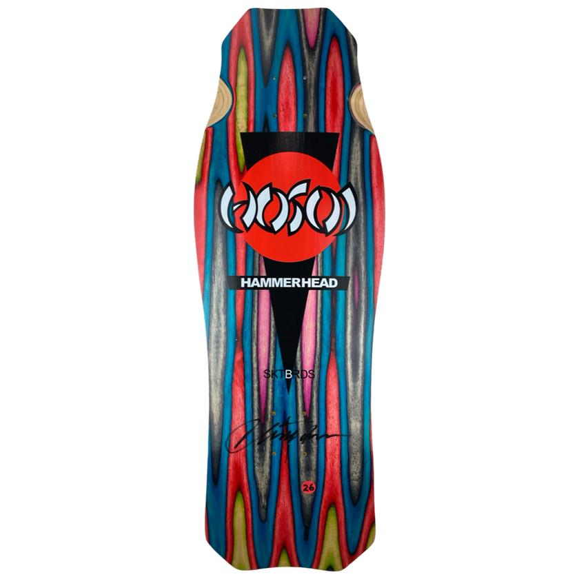 Hosoi Skateboards  O.G. Hammerhead Swirl Deck Signed #26 – 10.5"x31"