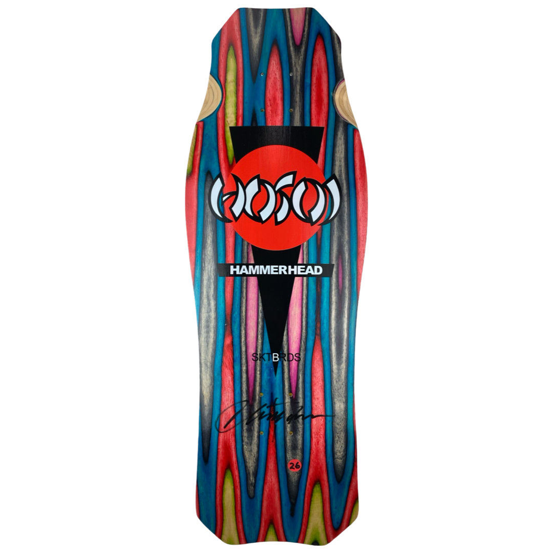 Hosoi Skateboards  O.G. Hammerhead Swirl Deck Signed #26 – 10.5