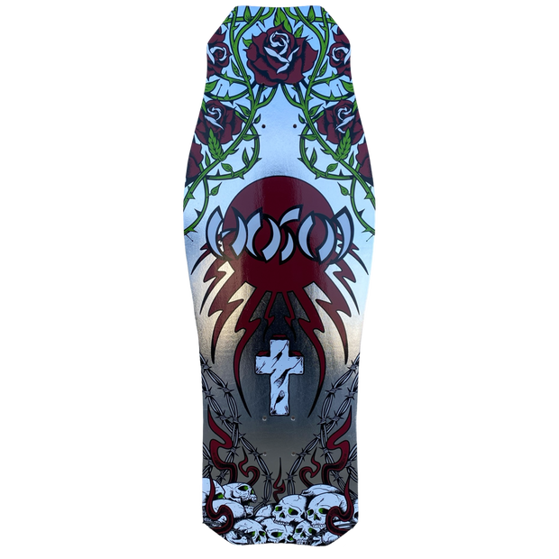 Hosoi Skateboards Skull N' Roses OG Hammerhead Limited Colorway - Silver Foil Deck – 10.5"x31"