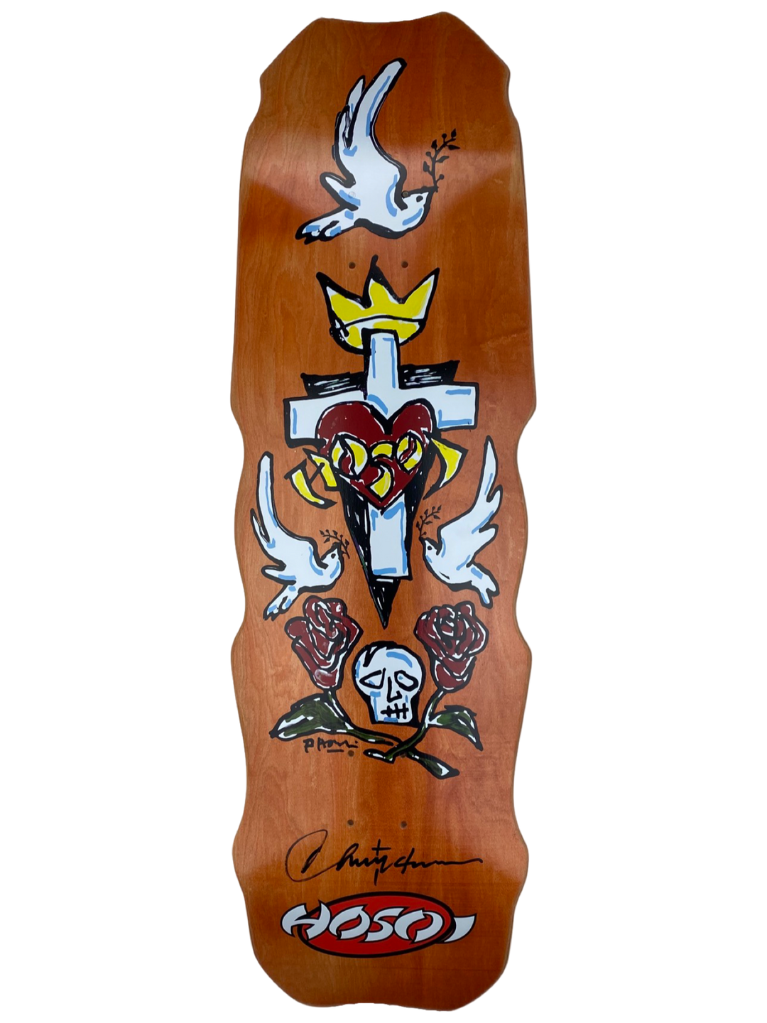 Hosoi Hammerhead Hybrid deck ホソイデッキ Hosoi Hammerhead Hybrid Deck Orange Stain Signed 9.5