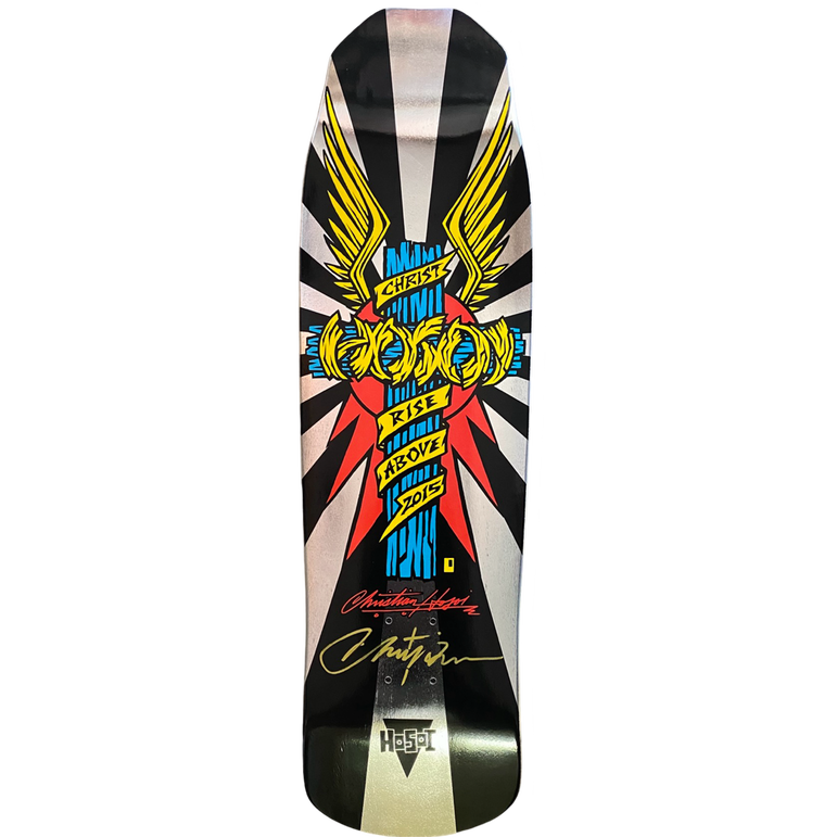 Hosoi Skateboards Wings Silver Foil Deck Signed – 9"x33.25"