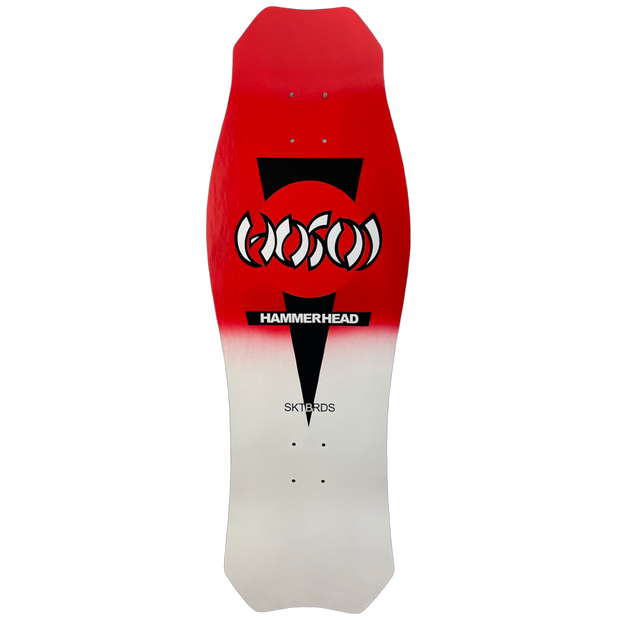 Hosoi OG Hammerhead "Double Take" Signed Red/White Fade Deck– 10.5"x31"