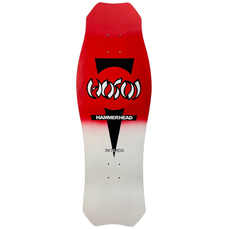 Hosoi OG Hammerhead "Double Take" Signed Red/White Fade Deck– 10.5"x31"