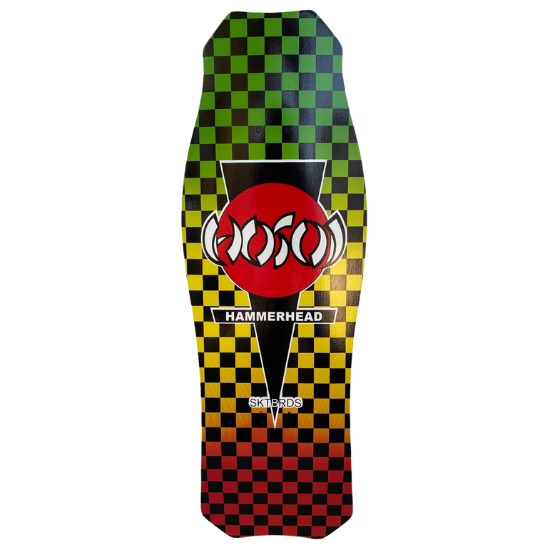 Hosoi Skateboards O.G. Hammerhead RASTA Checkerboard Deck– 10.5"X31"