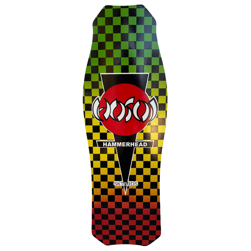 Hosoi Skateboards O.G. Hammerhead RASTA Checkerboard Deck– 10.5"X31"