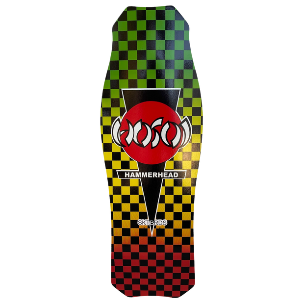 Hosoi Skateboards O.G. Hammerhead RASTA Checkerboard Deck– 10.5"X31"