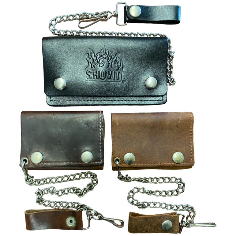 Men's Leather Chain Wallets