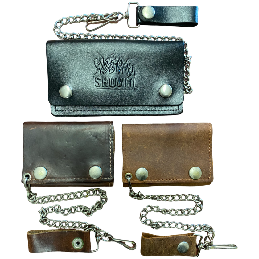 Men's Leather Chain Wallets