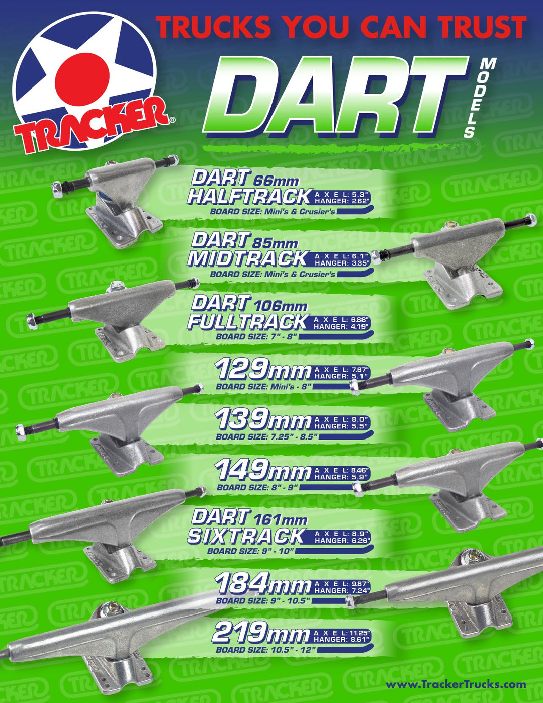 TRACKER TRUCKS - DART 129mm – Select Skate Shop