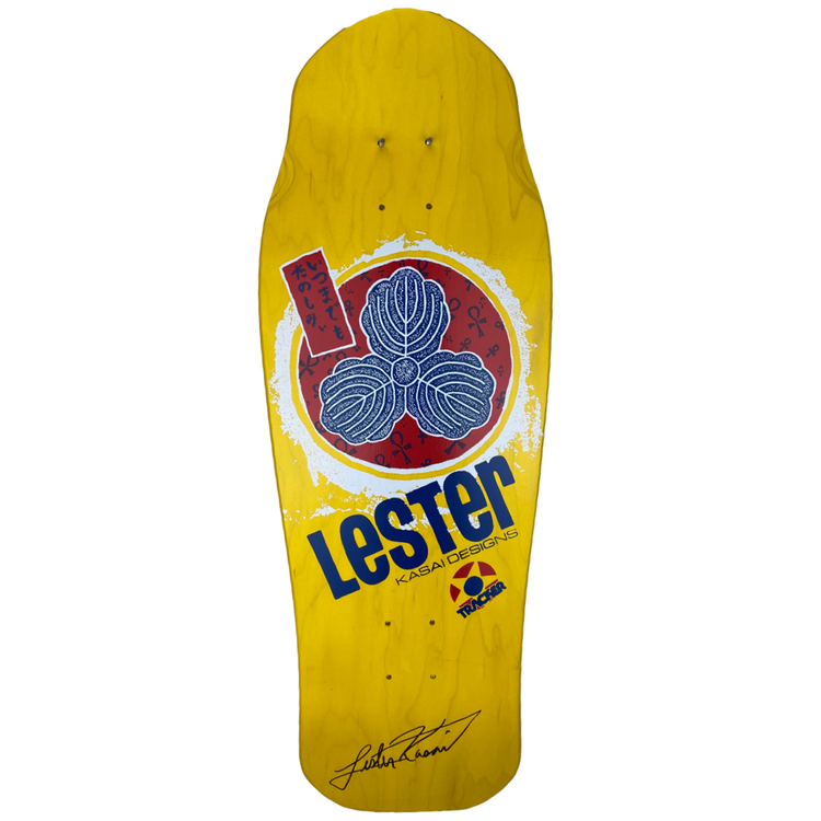 Tracker SIGNED Lester Kasai Oak Leaf- Yellow Stain Deck 10 3/8 Tracker SIGNED Lester Kasai Oak Leaf- Yellow Stain Deck 10 3/8
