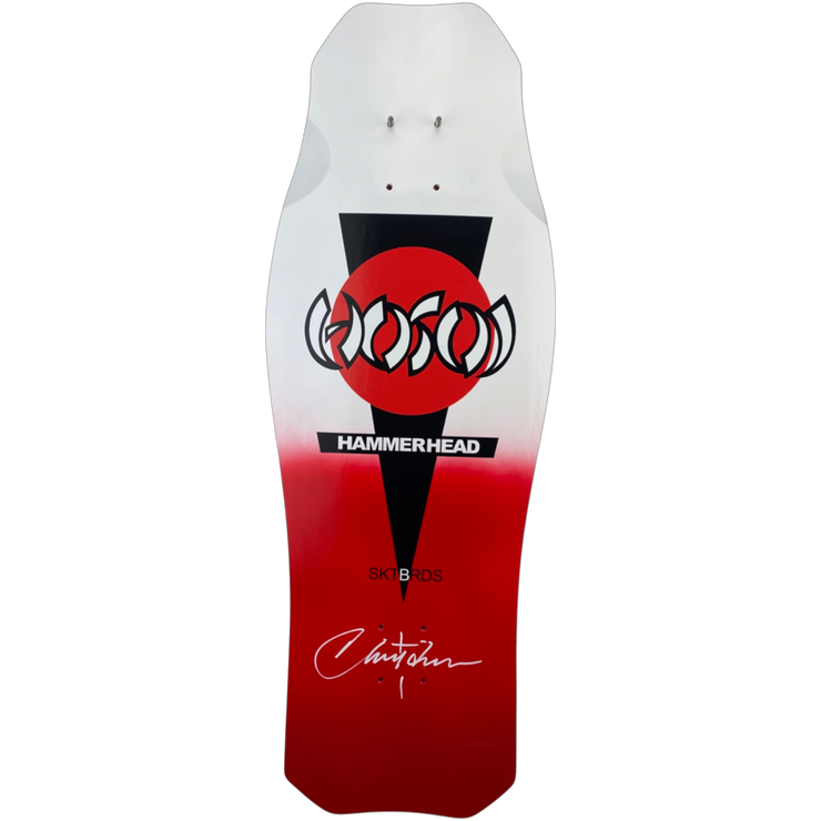 Hosoi OG Hammerhead "Double Take" Double Signed Red/White Fade Deck– 10.5"x31"