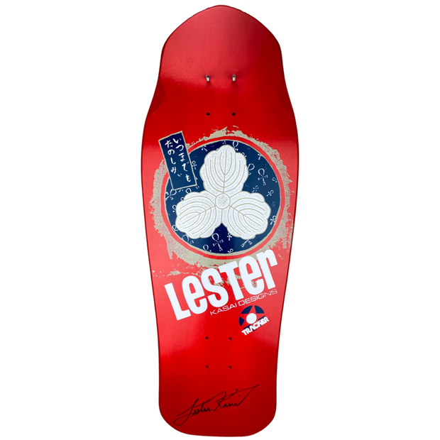Tracker Lester Kasai Oak Leaf Red Deck Signed- 10 3/8" x 30.5"