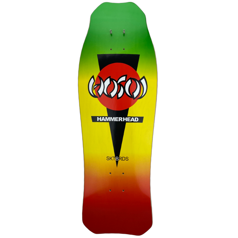 Hosoi Skateboards Hammerhead RASTA Double Kick Deck- 10.25"x31"