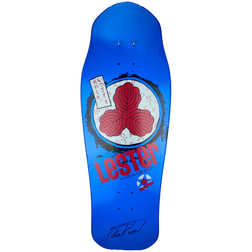 Tracker SIGNED Lester Kasai Oak Leaf- Blue Deck- 10 3/8" x 30.5"