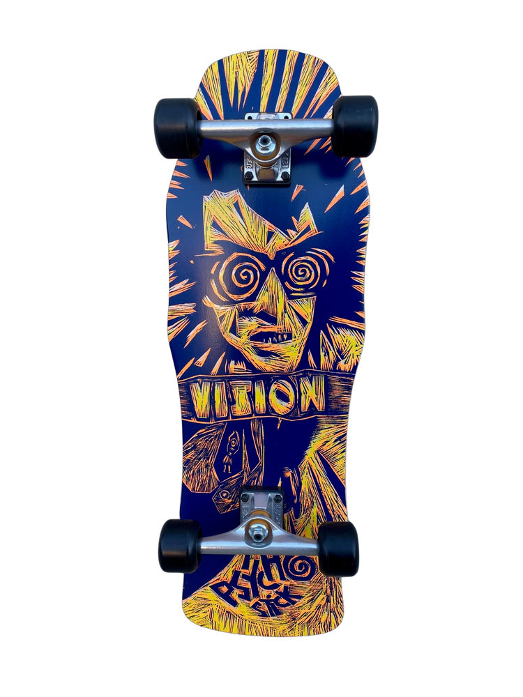 Vision Original Psycho Stick Complete Skateboard-Woodcut Art by