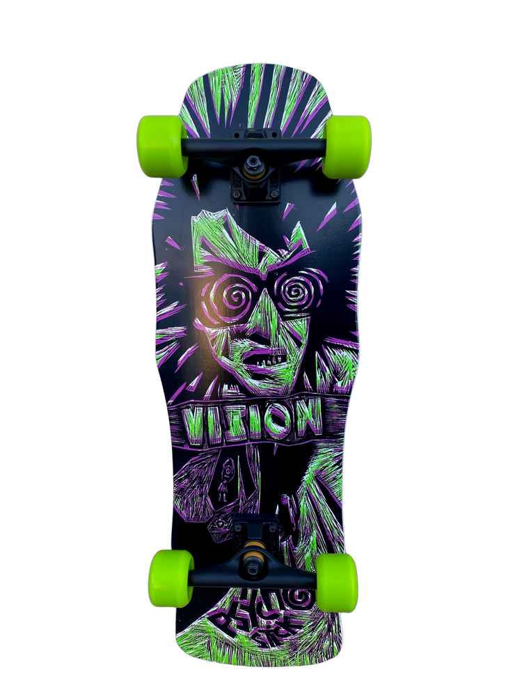 Vision Original Psycho Stick Complete Skateboard-Woodcut Art by