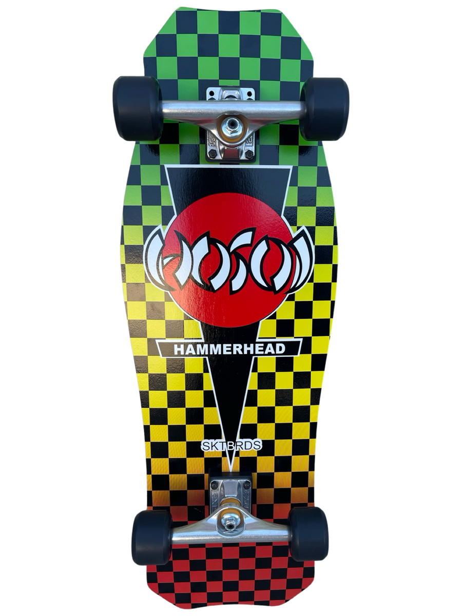 Hosoi O.G. Hammerhead RASTA Checkerboard Complete Skateboard- 10.5