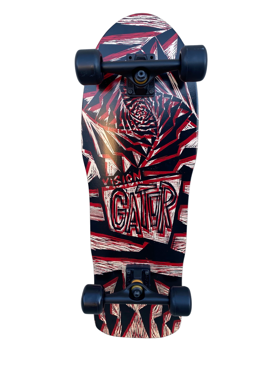 Vision Gator II Complete Skateboard-Woodcut Art by Sean Starwars