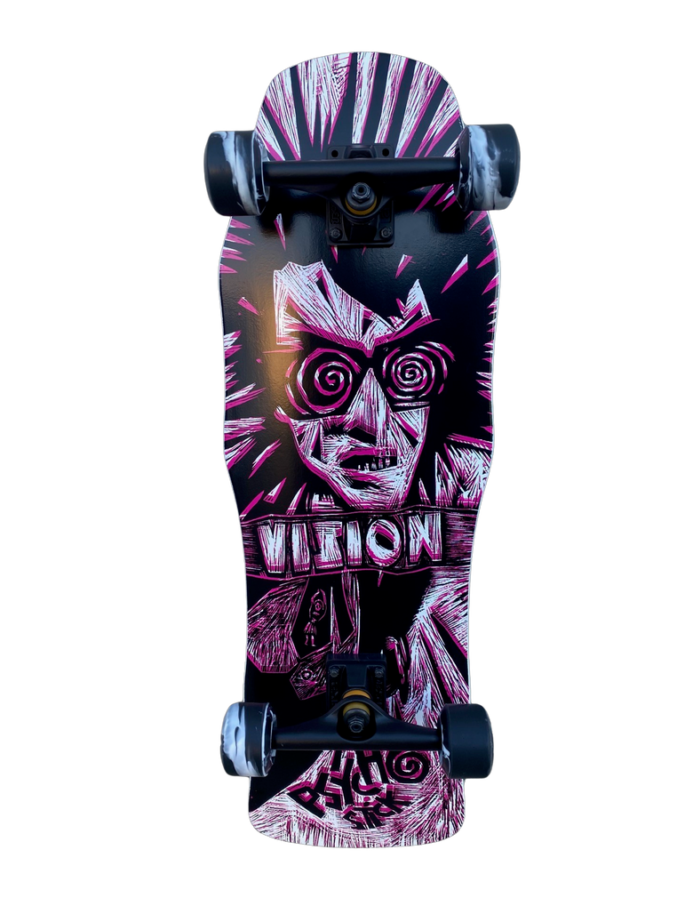Vision Original Psycho Stick Complete Skateboard-Woodcut Art by