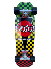 Hosoi Skateboards Hammerhead RASTA Checkerboard Mini Cruiser Complete – 8.5" x 28"