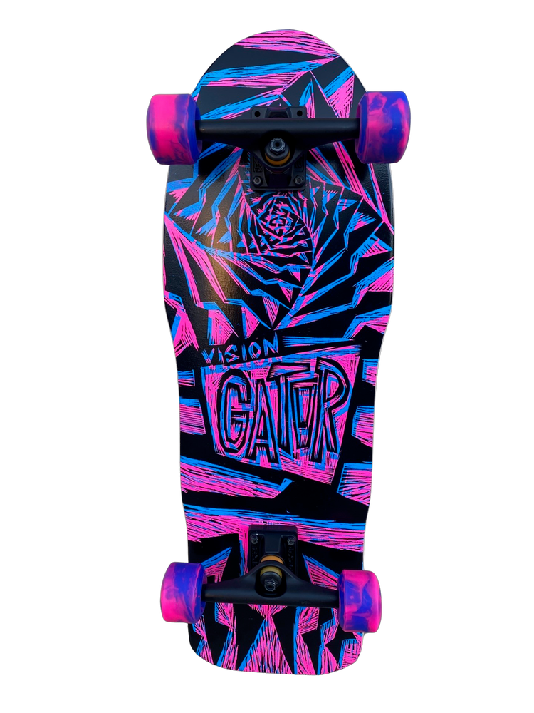 Vision Gator II Complete Skateboard-Woodcut Art by Sean Starwars