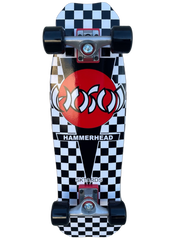 Hosoi Skateboards Hammerhead Black/White Checkerboard Mini Cruiser Complete – 8.5" x 28"