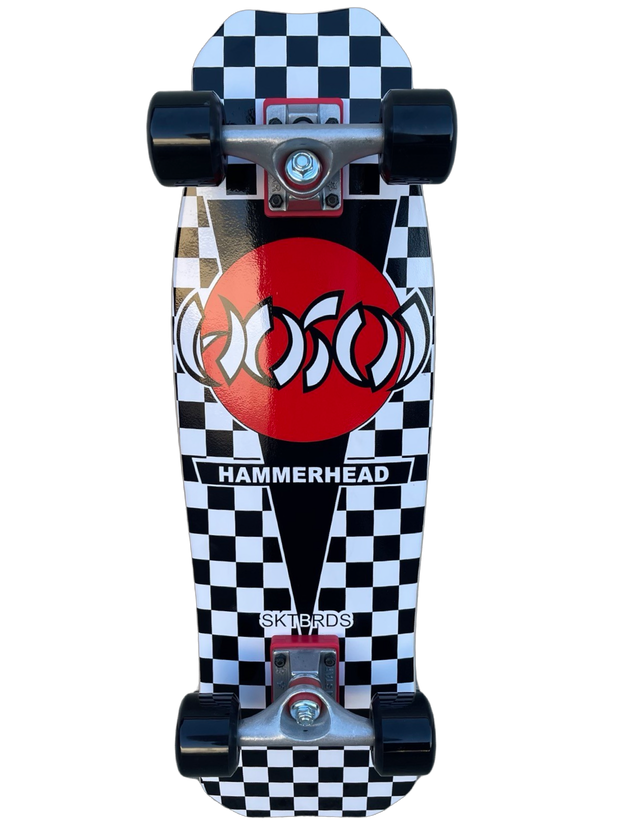 Hosoi Skateboards Hammerhead Black/White Checkerboard Mini Cruiser Complete – 8.5" x 28"