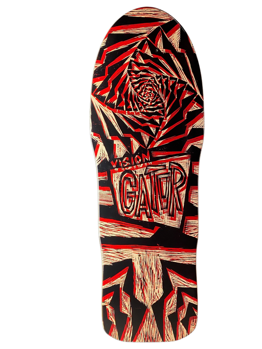 Vision Gator II Deck-Woodcut Art by Sean Starwars- 10.25"x29.75"