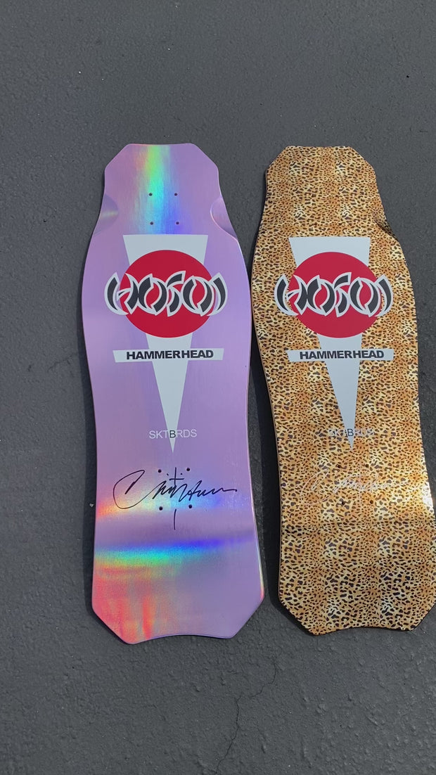 HOSOI ホソイ ハンマーヘッド OG オージーピンクスケボーデッキ Hosoi O.G. Hammerhead Light Pink Easter Foil Limited Signed Deck