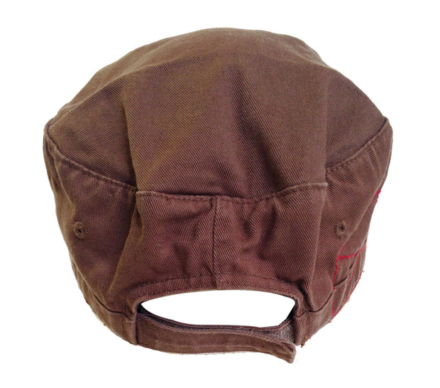 Draven Army Cap in Brown Back Shot 