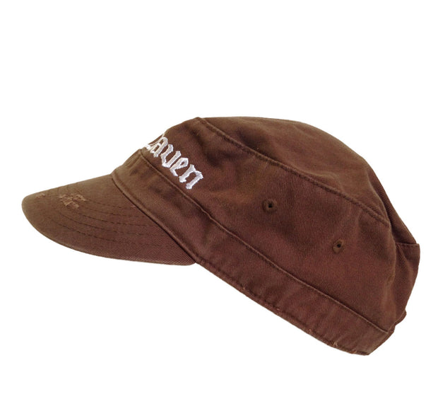 Draven Army Cap in Brown Side Shot 