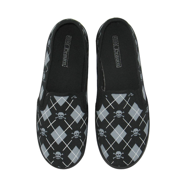 Draven Diamond Skull Round Toe Flats Women's Shoes