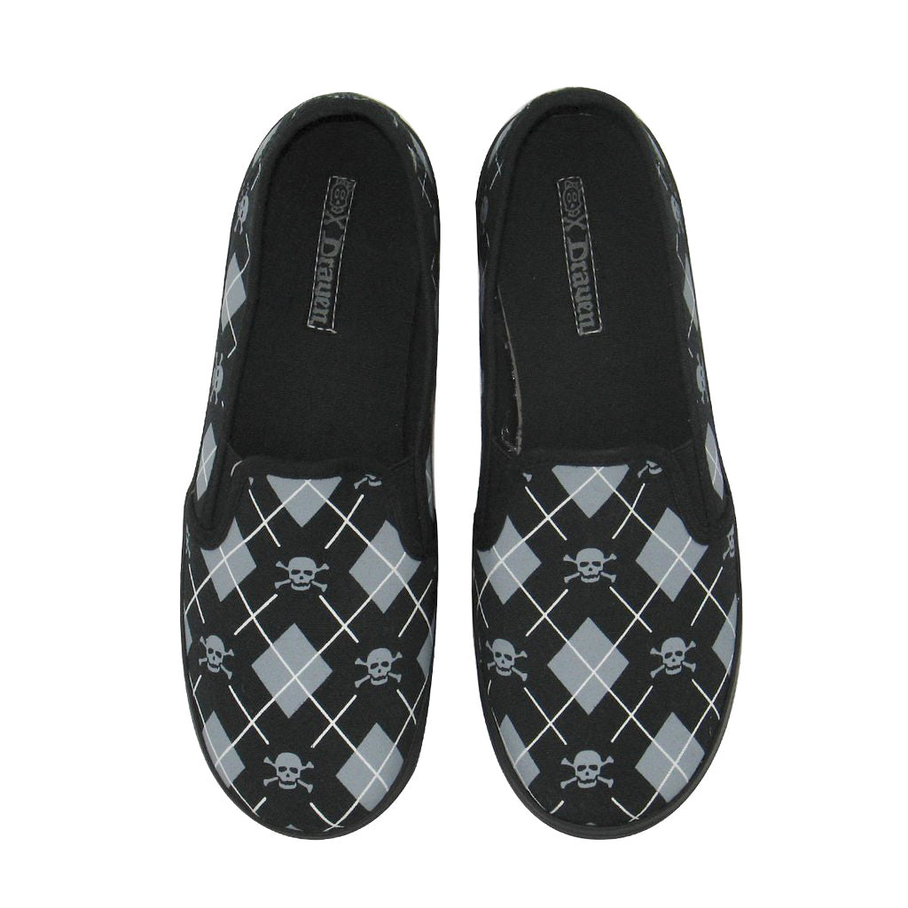 Draven Diamond Skull Round Toe Flats Women's Shoes