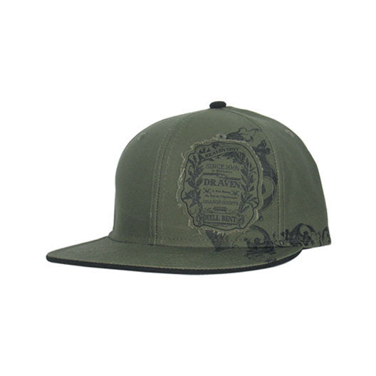 Draven Hellbent Snap-back Hat in Olive 