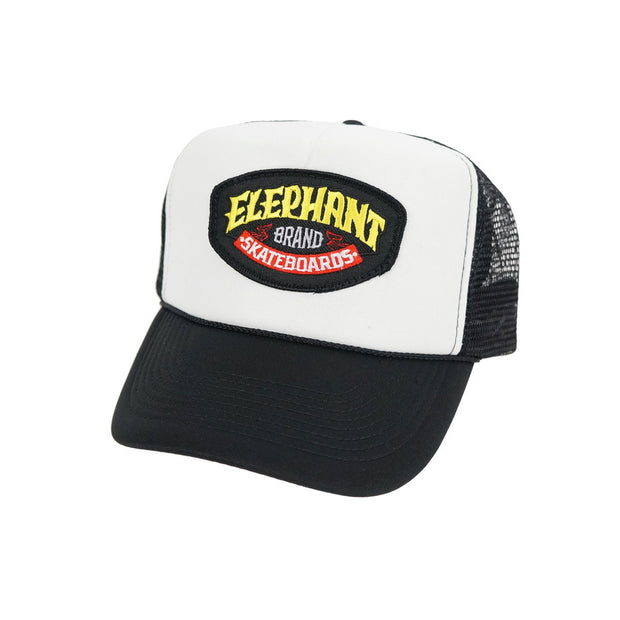 Elephant Logo Patch Trucker - Black/White