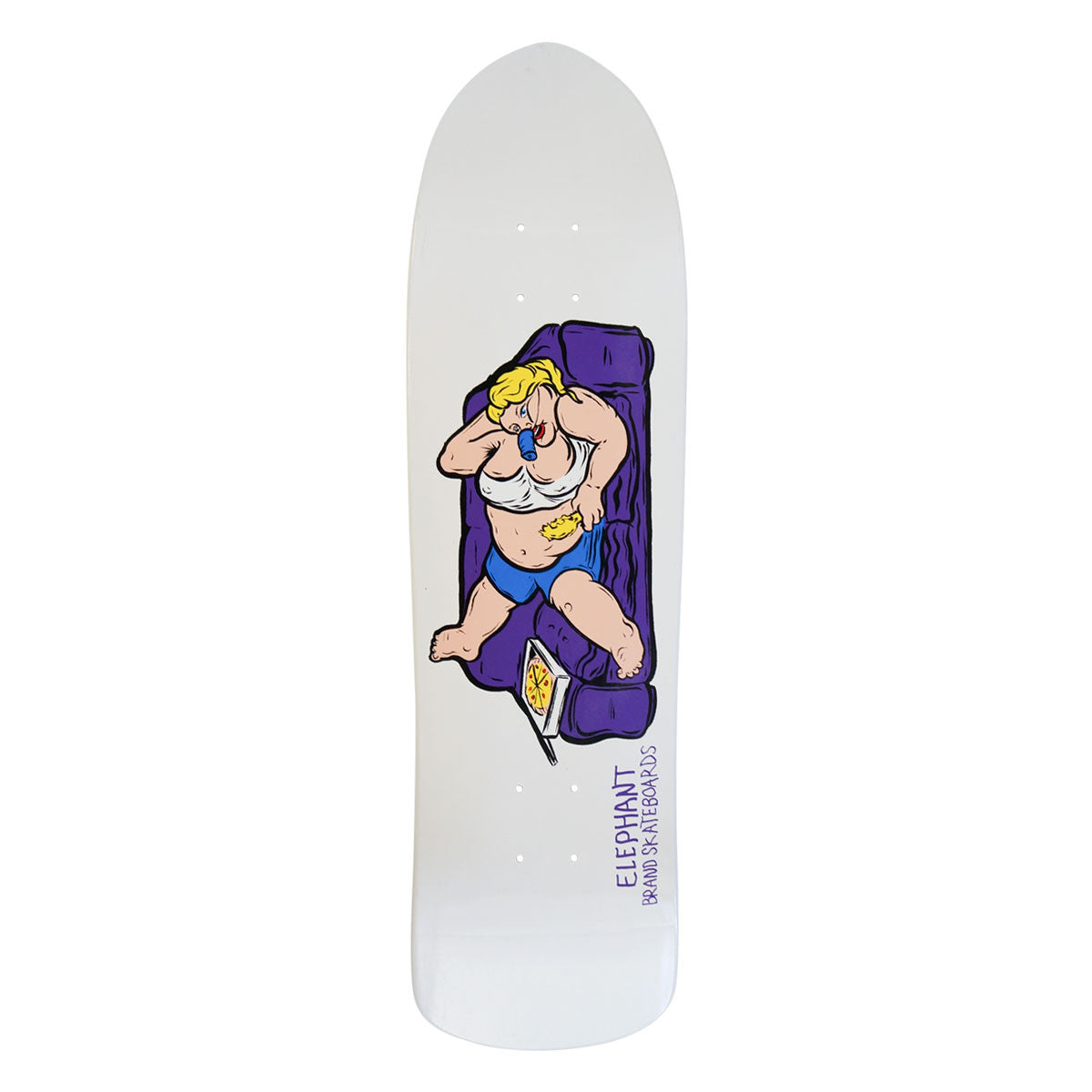 Elephant Brand Couch Potato Deck - White/Purple 8.5
