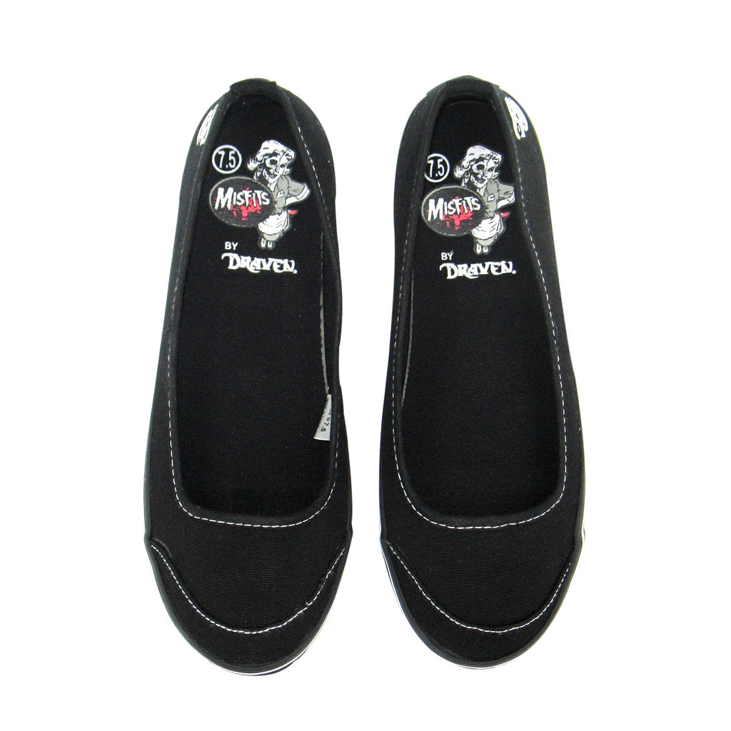 Draven Misfits Ghoul Black/White Flats Women's Shoes