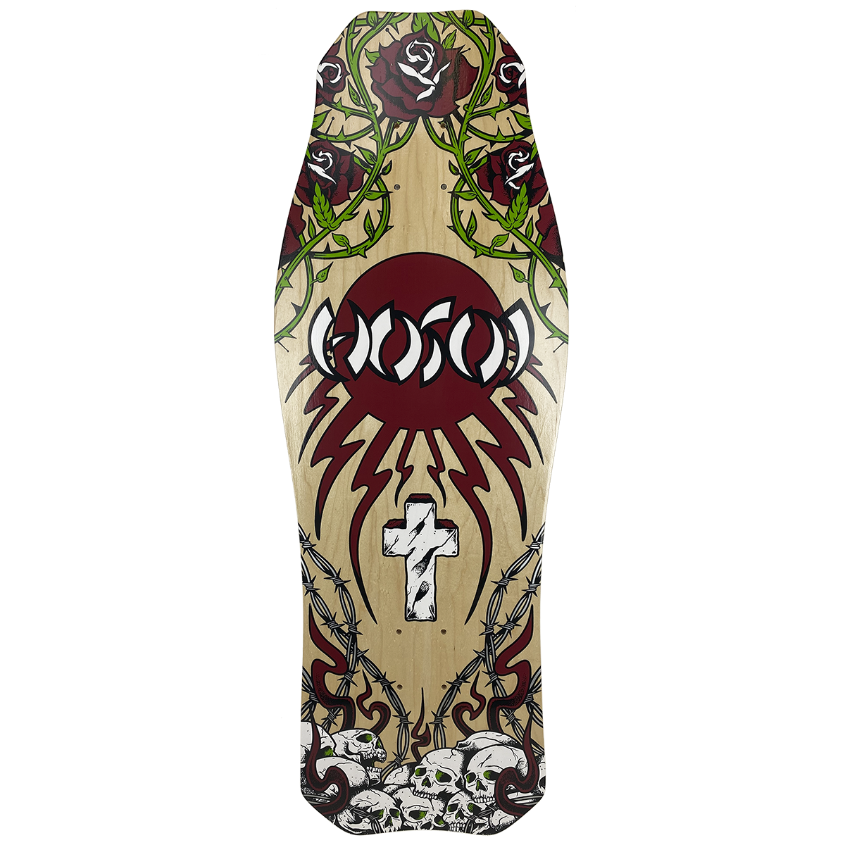 Hosoi Skateboards Skull N' Roses OG Hammerhead Deck – 10.5