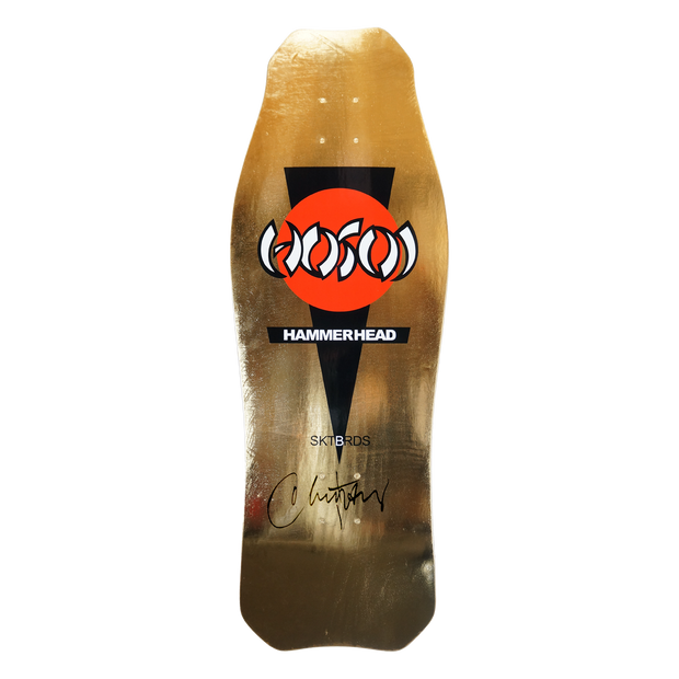 Hosoi Skateboards O.G. Hammerhead Gold Foil Deck Signed – 10.5"x31"
