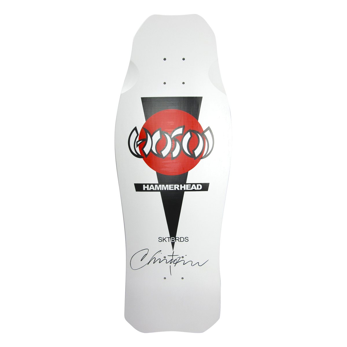 Hosoi Skateboards O.G. Hammerhead White Deck Signed – 10.5